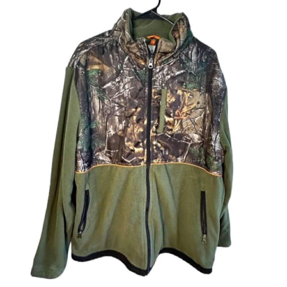 Realtree Men’s Olive Green Camouflage Zip Up Jacket Size XL